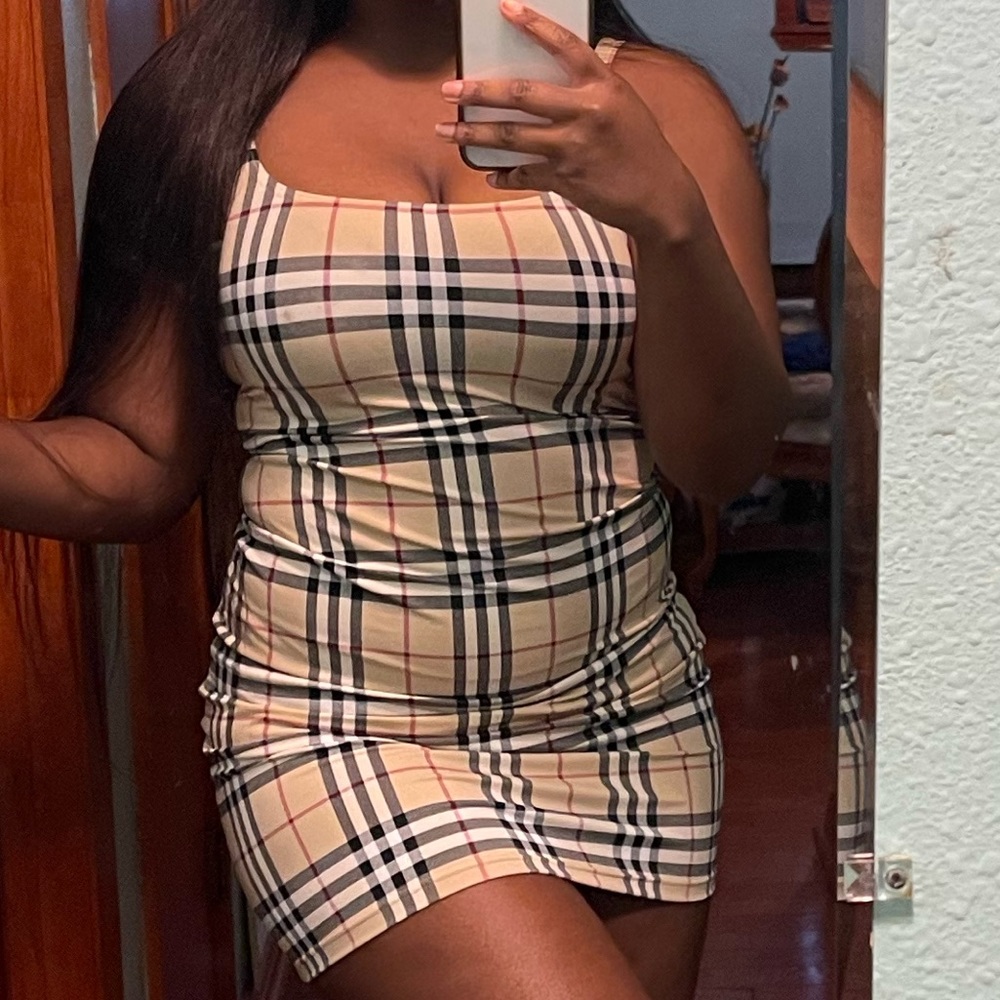 vintage burberry london bodycon dress